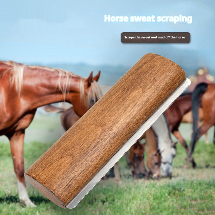 The Essential Tool for Horse Owners: Solid Wood Serrated Sweat Scraper