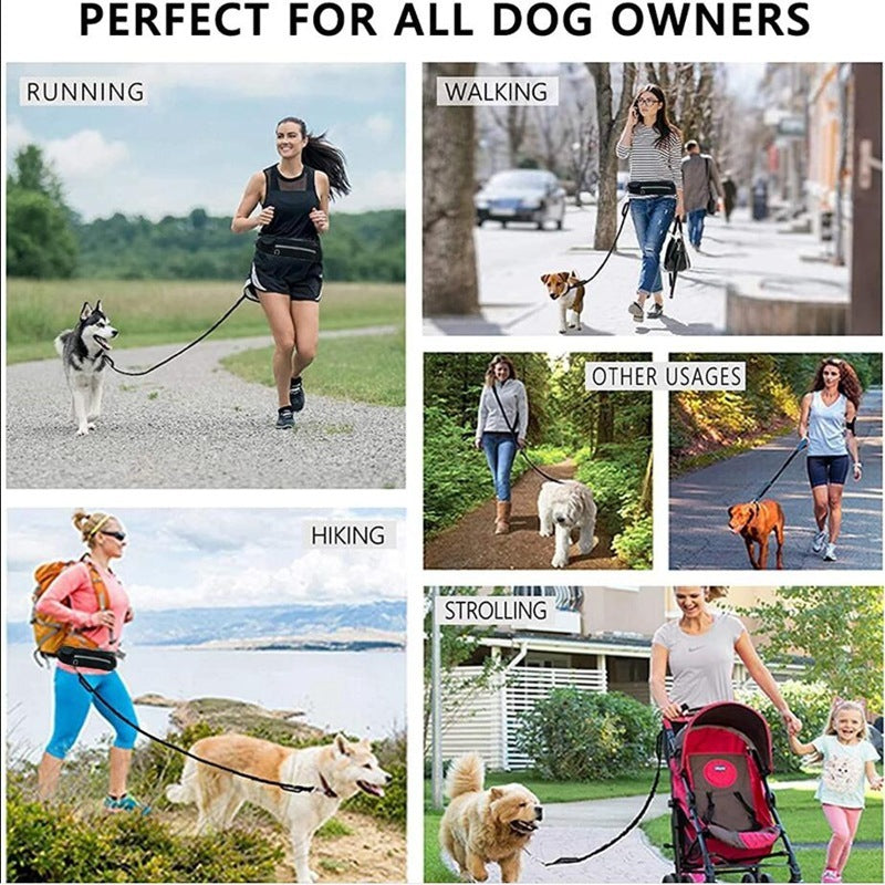 Hands Free Dog Leash & Training Belt w/Accessories