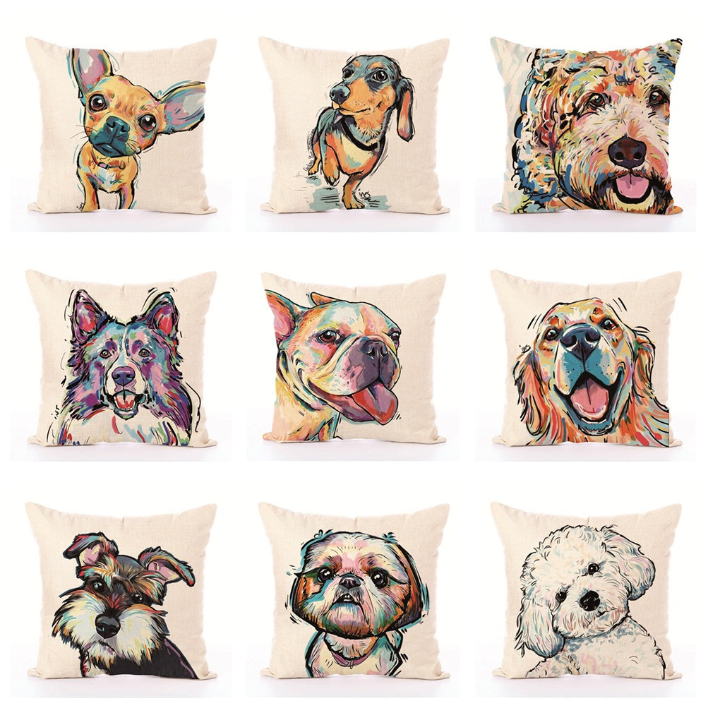 Dog White Cushion Covers