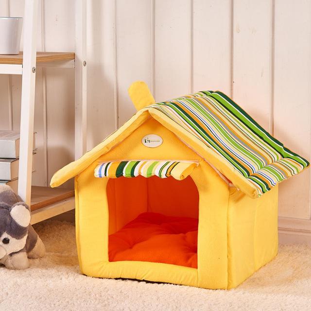 New Fashion Striped Dog House Removable Cushion