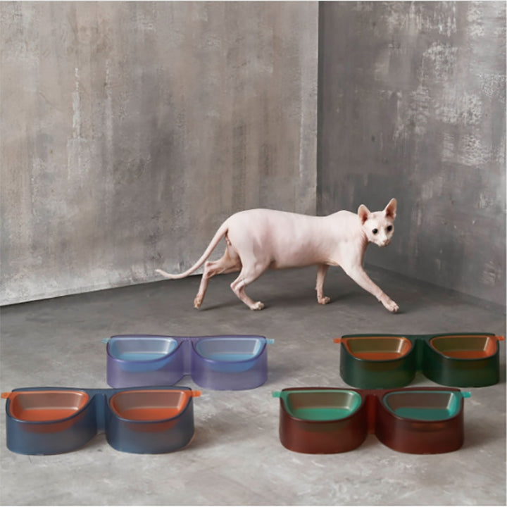Pet Large Capacity Slanted Anti-Tip Double Bowl