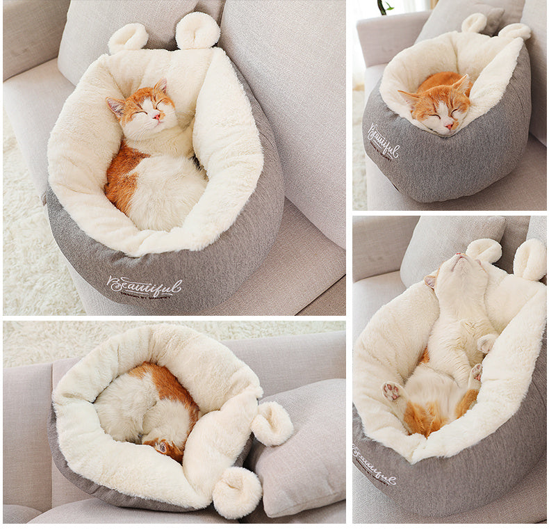 Pet Bed Warming Soft Sleeping Bag Nest Cushion