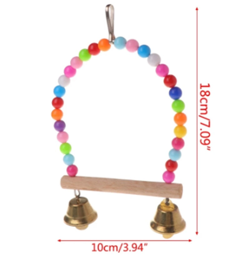 Natural Wooden Bird Hanging Swing Toy