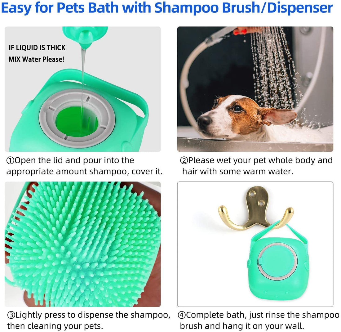 Pet Shampoo Silicone Massager Brush