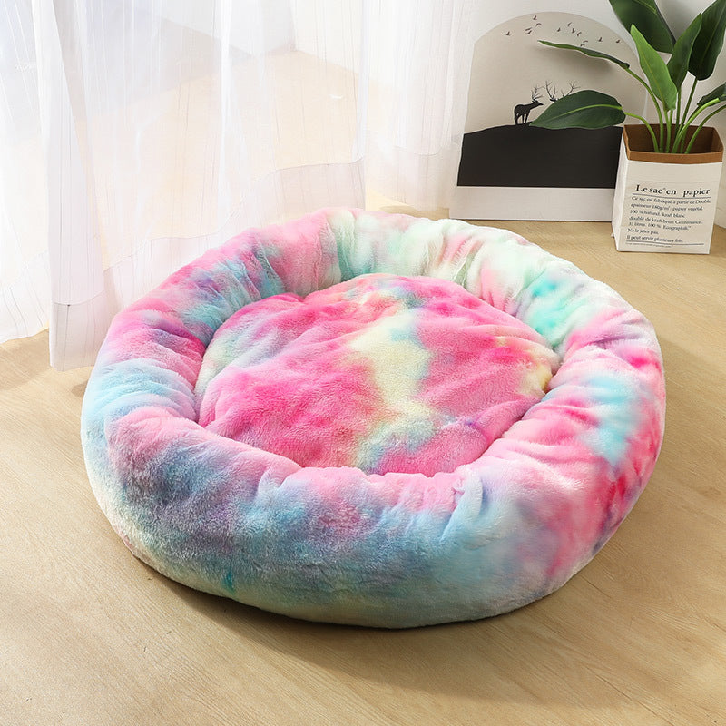 Round Plush Dog Cat Beds