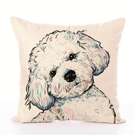 Dog White Cushion Covers