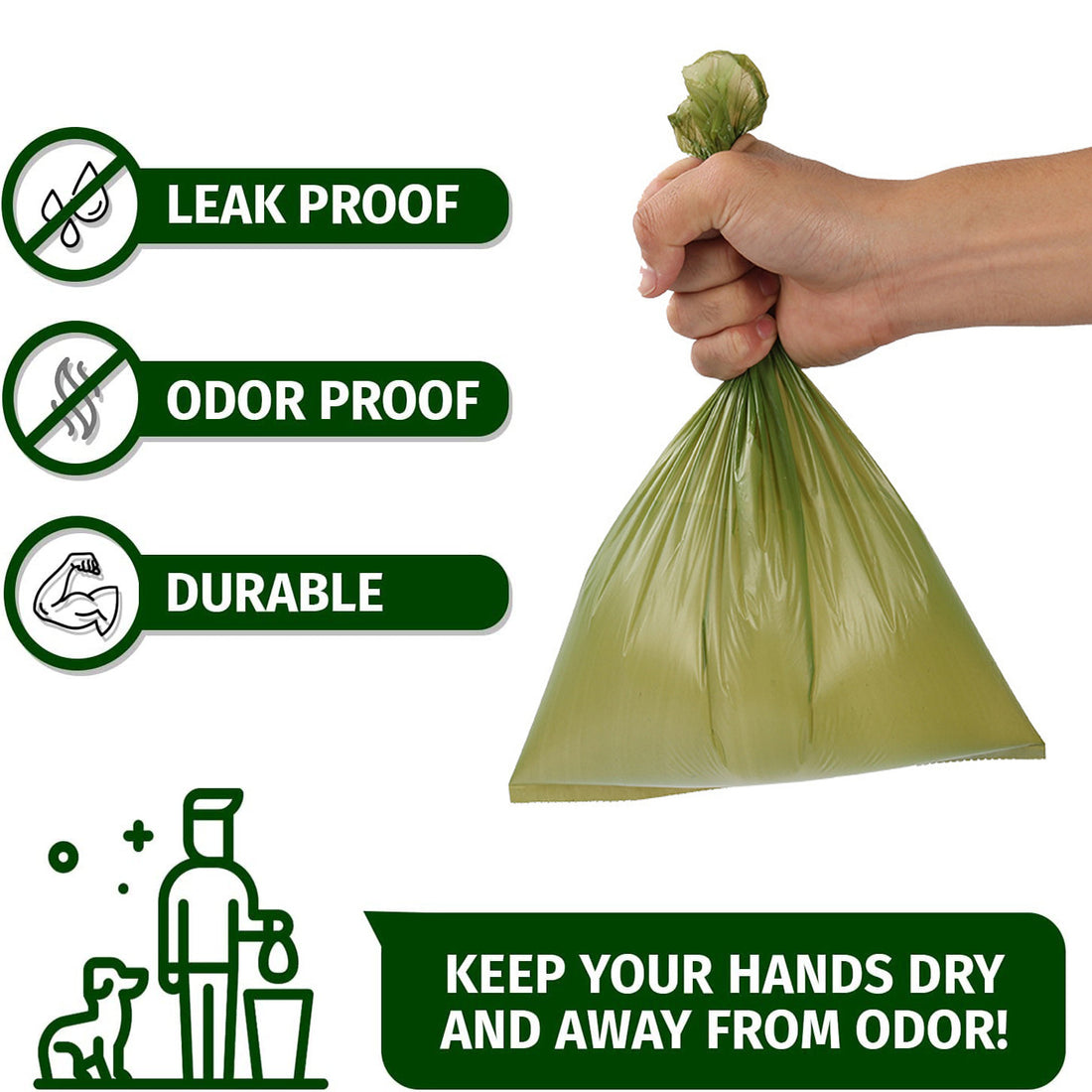 Poop Bags For Dog Waste Leak Proof with dispenser