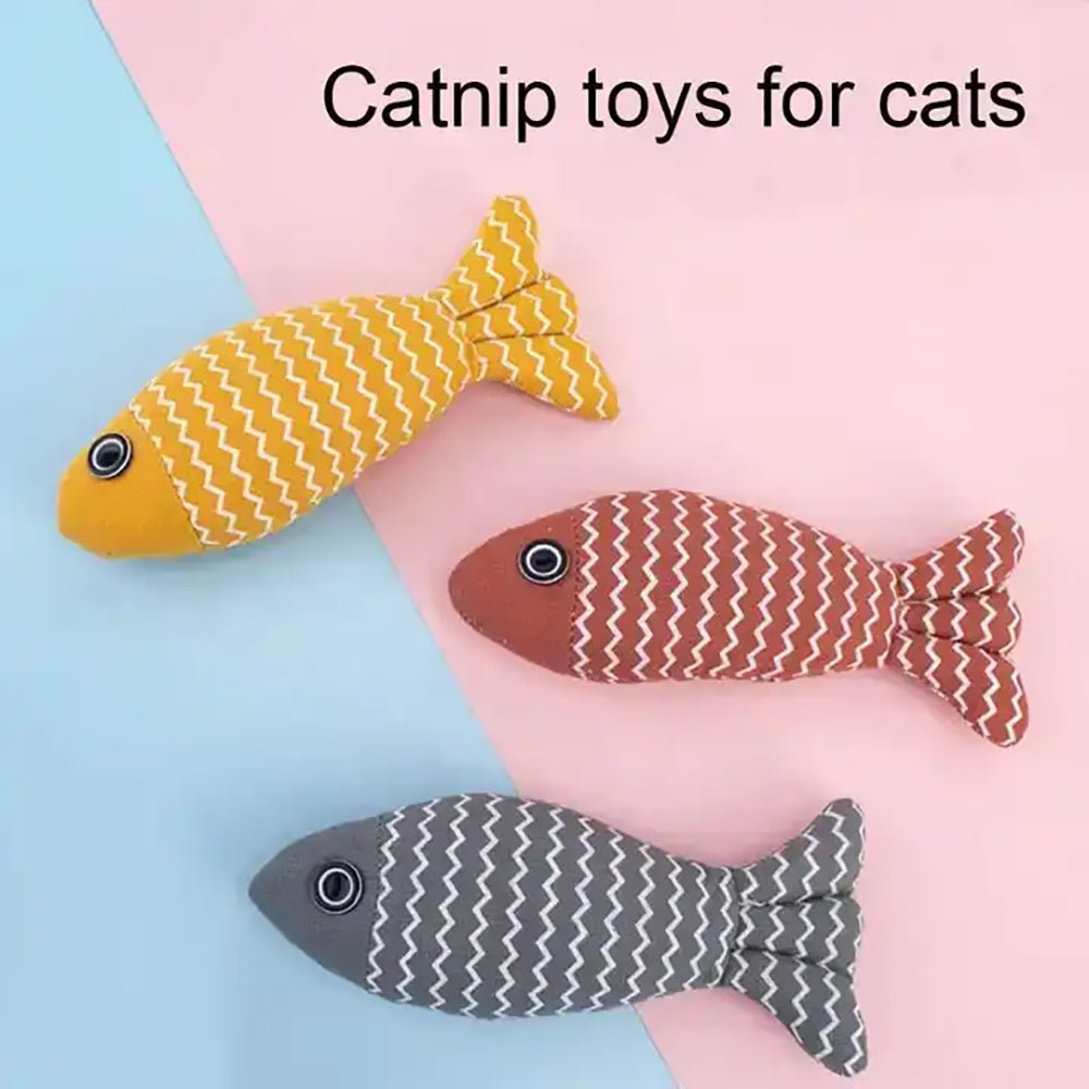 Burlap Fish Catnip Crinkle Toy