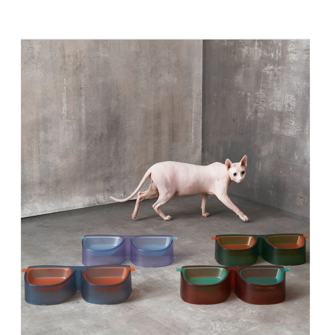 Pet Large Capacity Slanted Anti-Tip Double Bowl