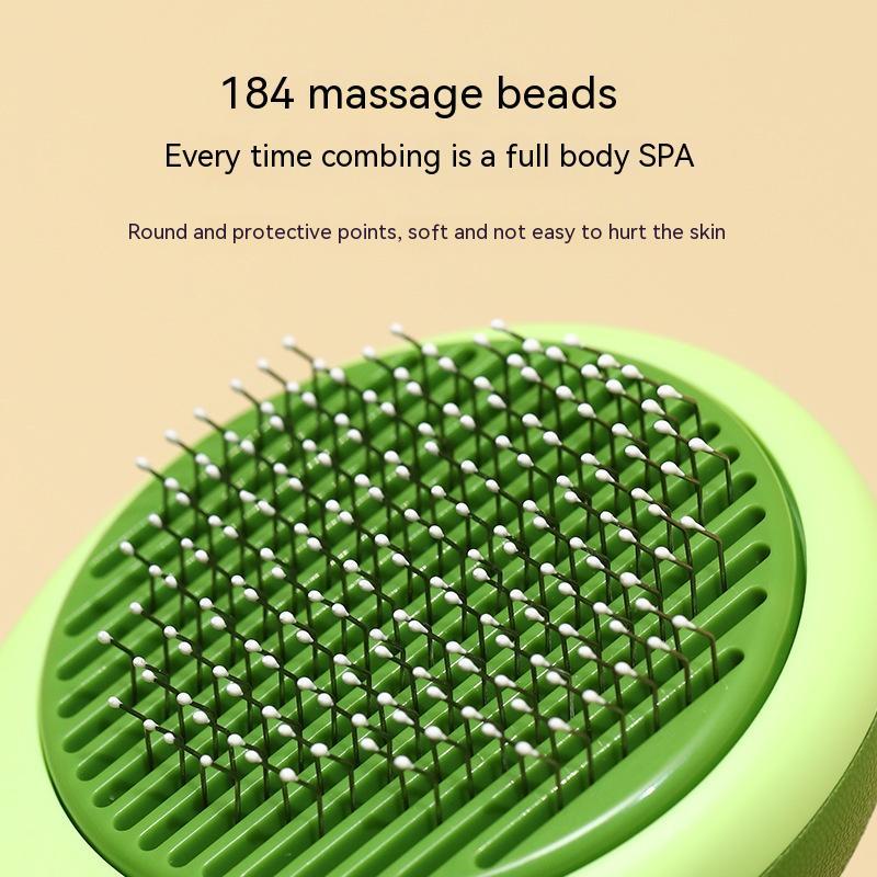 Pet Stainless Steel Beads Grooming Massaging Hair Removal Brush