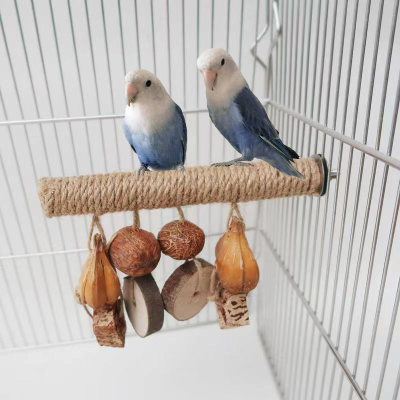 Parrot Stand Hemp Rope Braided Bird Toy