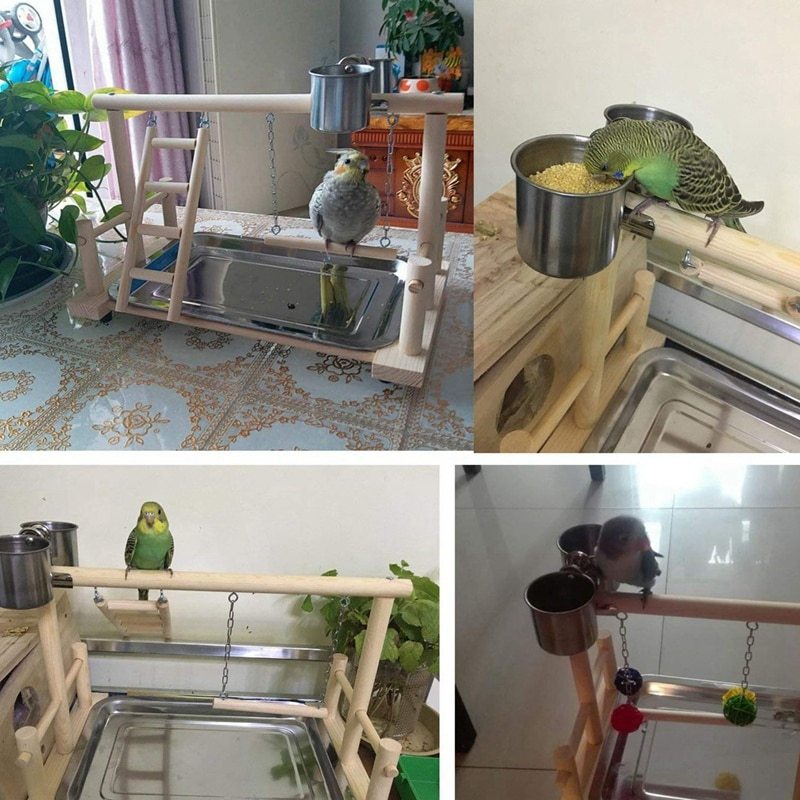 Wooden Small Cockatiel Parrot Stand