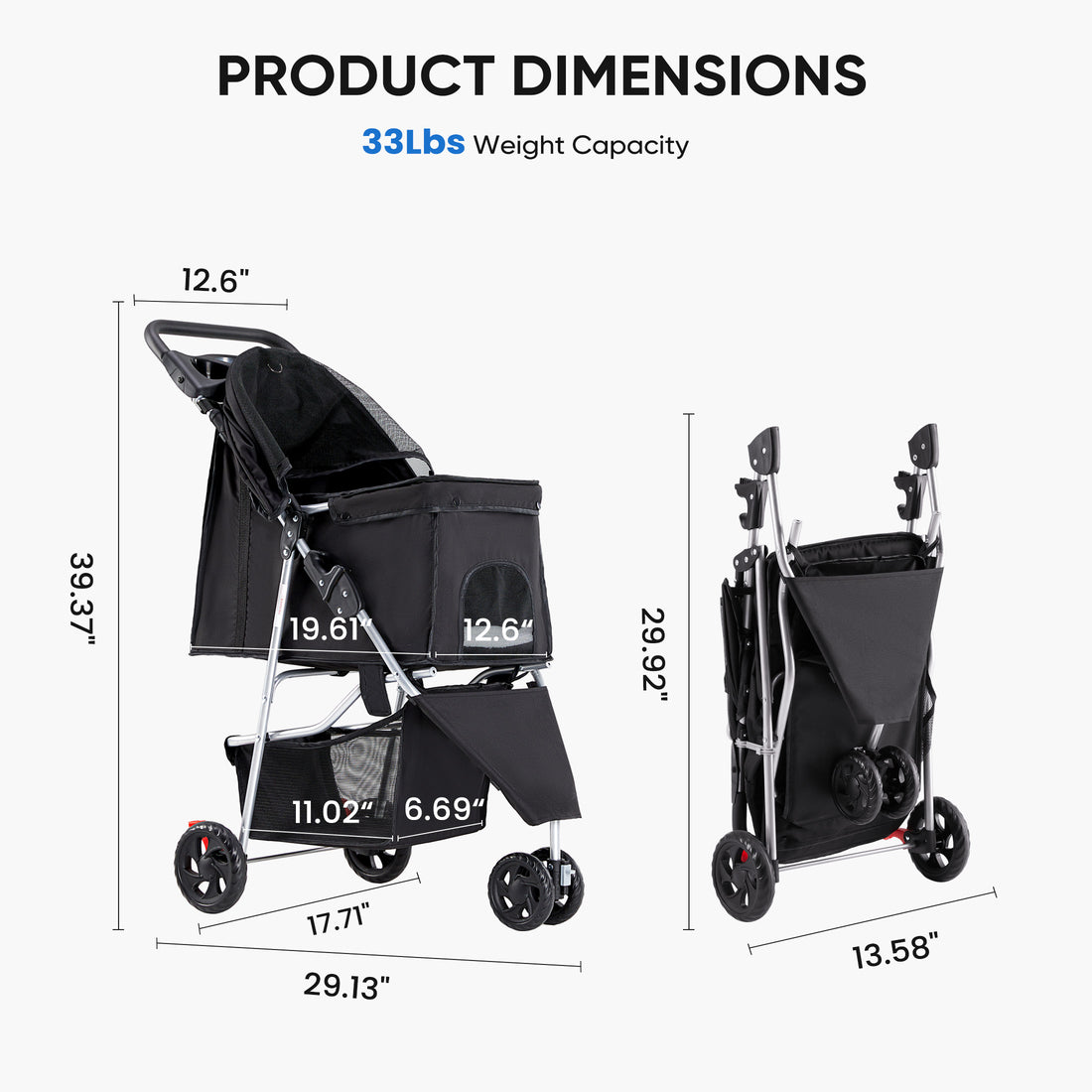 Cat and Small to Medium Dog Stroller