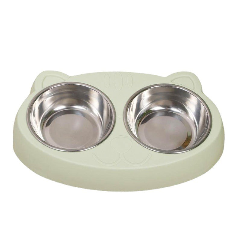 Pet Double Raised Bowls Stainless Steel Heat Resistant Non Slip