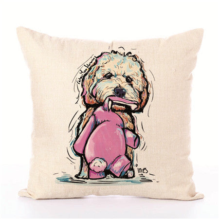 Dog White Cushion Covers