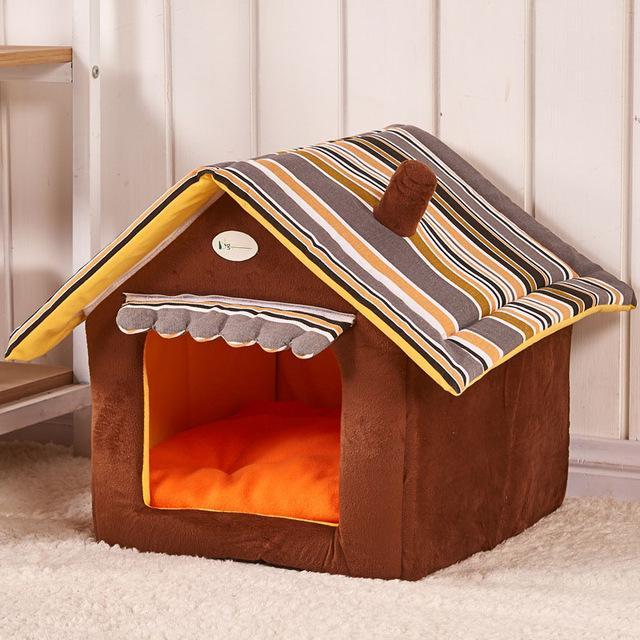 New Fashion Striped Dog House Removable Cushion