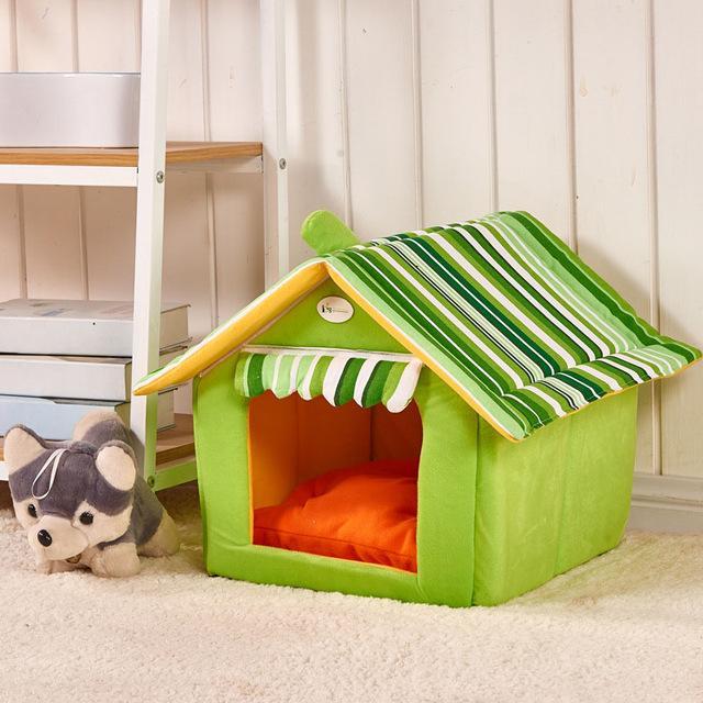 New Fashion Striped Dog House Removable Cushion