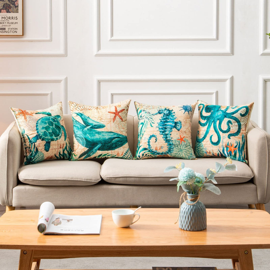 Sea Creatures Cushion Covers For Pillows