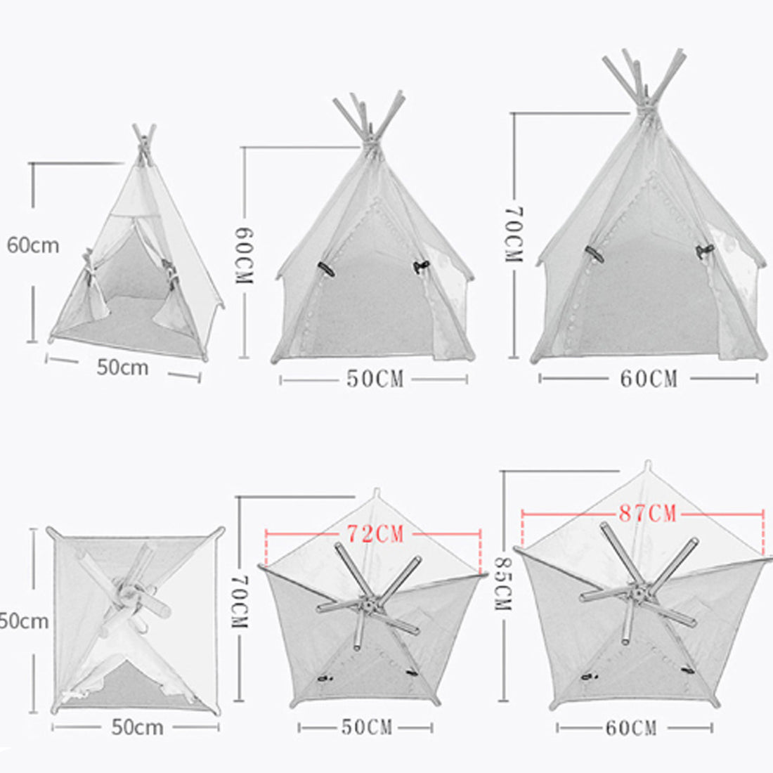 Teepee Small Pet Washable Tent