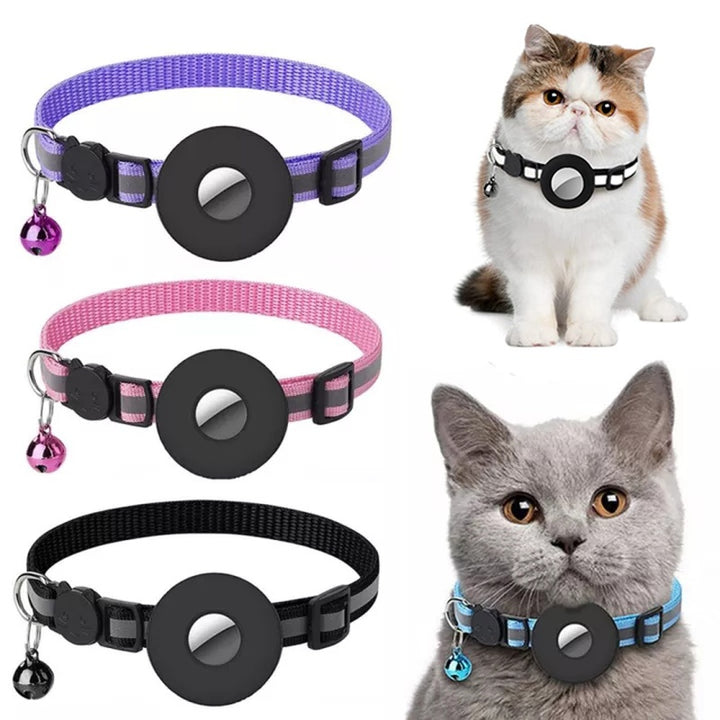 Reflective Nylon Air Tag Waterproof Collar With Bell