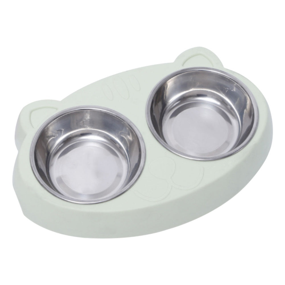 Pet Double Raised Bowls Stainless Steel Heat Resistant Non Slip