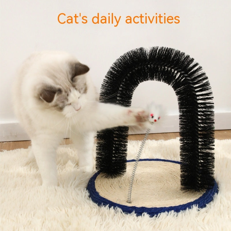 Cat Sisal Scratching Horseshoe & Pad With Toy