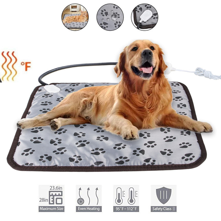 Indoor Waterproof Pet Heating Pad W/Chew Resistant Cord