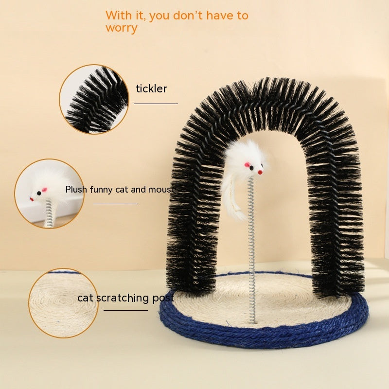 Cat Sisal Scratching Horseshoe & Pad With Toy