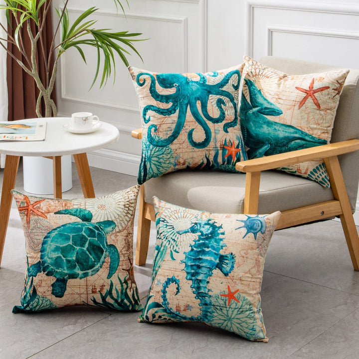 Sea Creatures Cushion Covers For Pillows