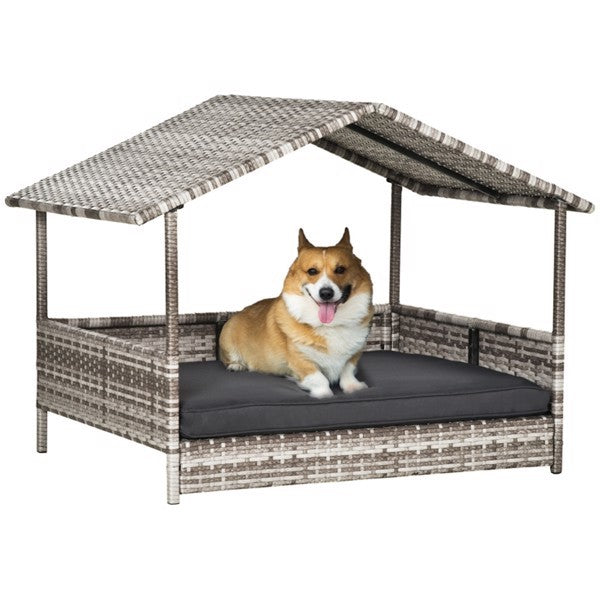 Dog Bed Rattan Pet Sofa Tent