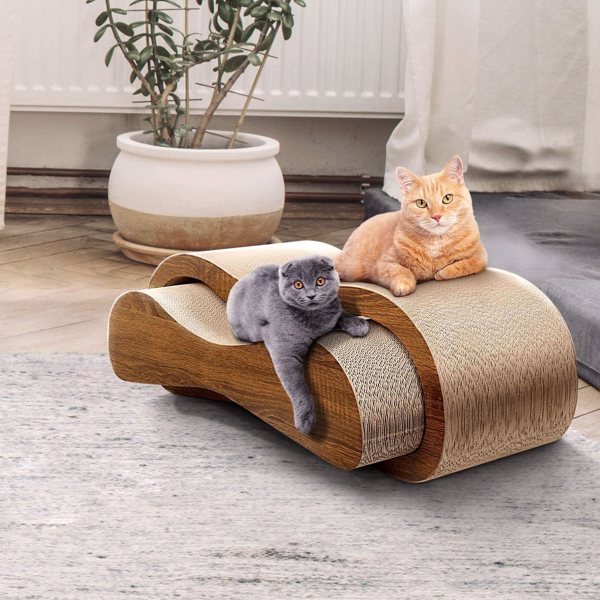 2 In 1 Cat Scratching Board Lounger Bed