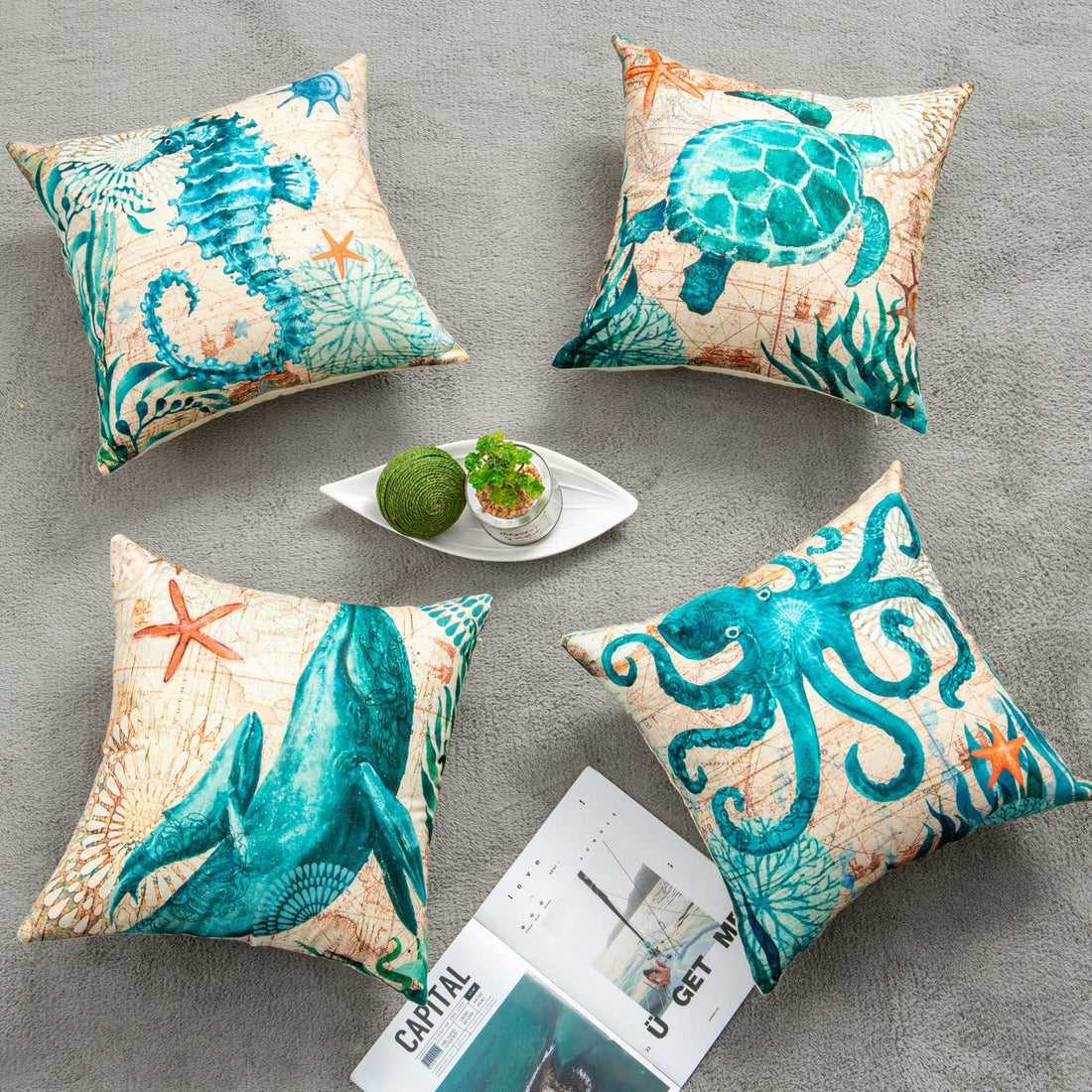 Sea Creatures Cushion Covers For Pillows